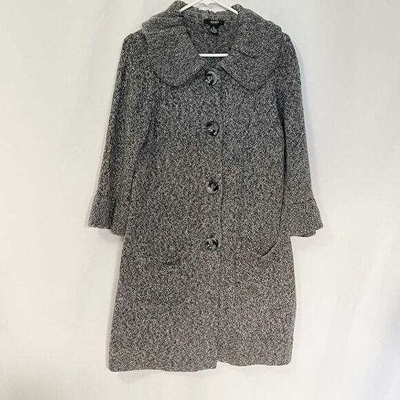 🟢Alfani Petites Black & White Marbled Knit Duster Cardigan PL - Picture 2 of 6